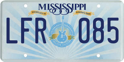 MS license plate LFR085