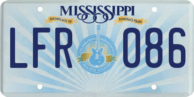 MS license plate LFR086