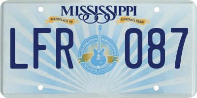 MS license plate LFR087
