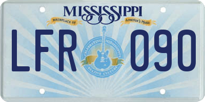 MS license plate LFR090