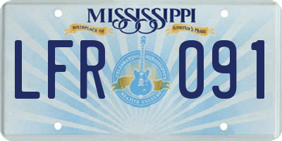 MS license plate LFR091