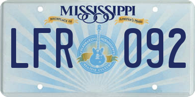 MS license plate LFR092