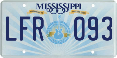 MS license plate LFR093