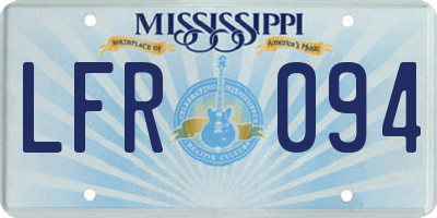 MS license plate LFR094