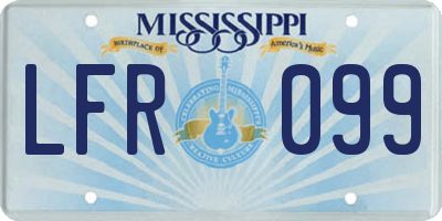 MS license plate LFR099