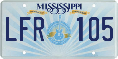 MS license plate LFR105