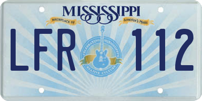 MS license plate LFR112