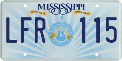 MS license plate LFR115