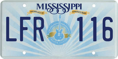 MS license plate LFR116
