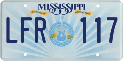 MS license plate LFR117