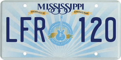MS license plate LFR120