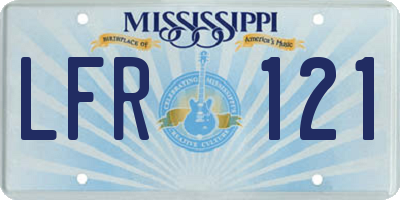 MS license plate LFR121
