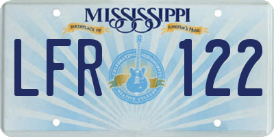 MS license plate LFR122