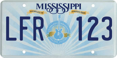 MS license plate LFR123