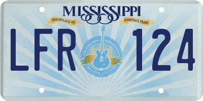 MS license plate LFR124