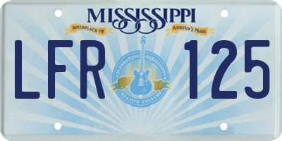 MS license plate LFR125