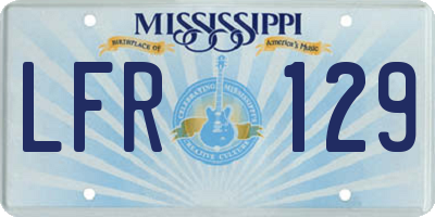 MS license plate LFR129