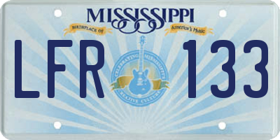 MS license plate LFR133