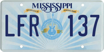 MS license plate LFR137