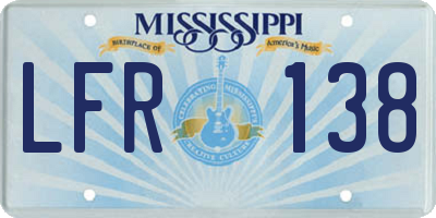 MS license plate LFR138