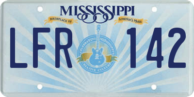 MS license plate LFR142