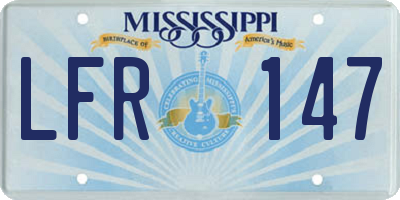 MS license plate LFR147