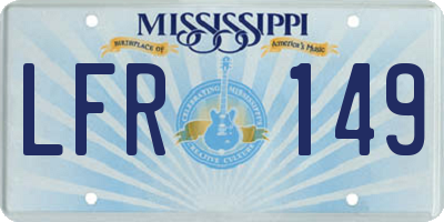 MS license plate LFR149