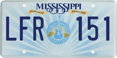 MS license plate LFR151