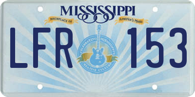 MS license plate LFR153