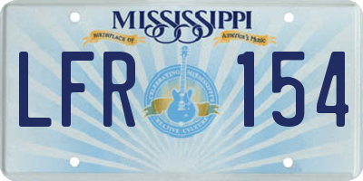MS license plate LFR154