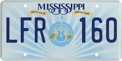 MS license plate LFR160