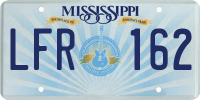 MS license plate LFR162