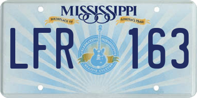 MS license plate LFR163