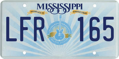MS license plate LFR165