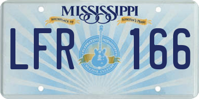 MS license plate LFR166