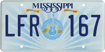 MS license plate LFR167