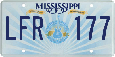 MS license plate LFR177