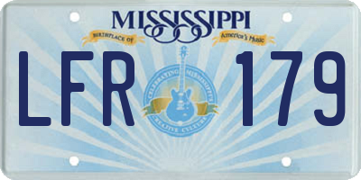 MS license plate LFR179