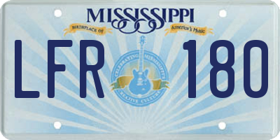 MS license plate LFR180