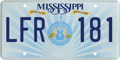 MS license plate LFR181