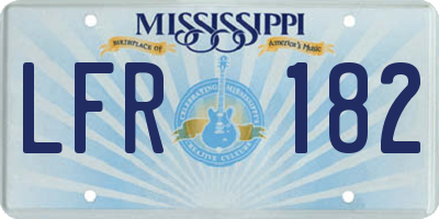 MS license plate LFR182