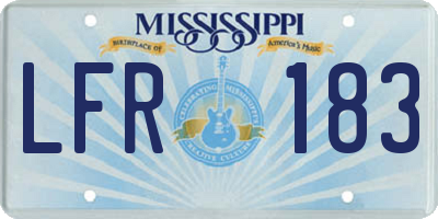 MS license plate LFR183