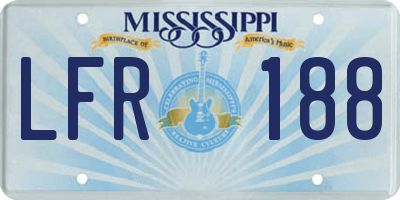 MS license plate LFR188