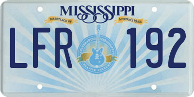 MS license plate LFR192