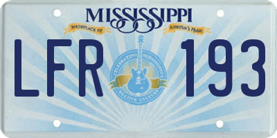 MS license plate LFR193