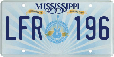 MS license plate LFR196