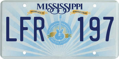 MS license plate LFR197