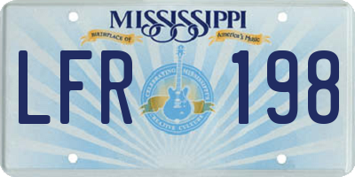 MS license plate LFR198