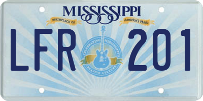MS license plate LFR201