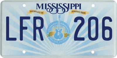 MS license plate LFR206